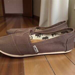 TOMS Classic Brown Canvas Slip-Ons